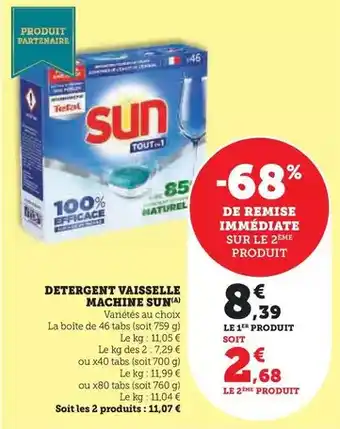U Express Sun - detergent vaisselle machine offre