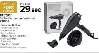 Costco BABYLISS Sèche-cheveux professionnel offre