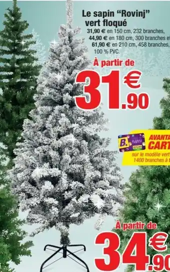 Le sapin "rovinj" vert floqué