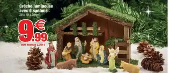 Bazarland Crèche lumineuse avec 9 santons offre