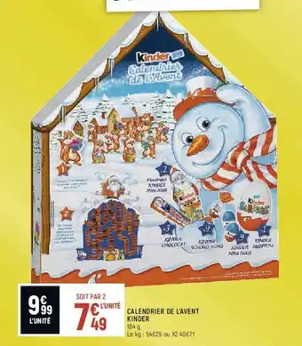 Calendrier de l'avent kinder