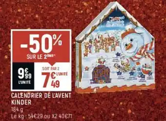 Spar Calendrier de l'avent kinder offre