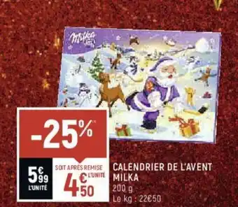 Spar Calendrier de l'avent milka offre
