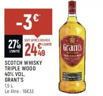 Spar Scotch whisky triple wood offre
