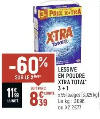 Spar Lessive en poudre xtra total 3 + 1 offre