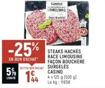 Steaks hachés race limousine