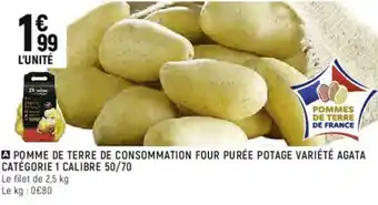 Spar Pomme de terre de consommation four purée potage variété agata catégorie 1 calibre offre