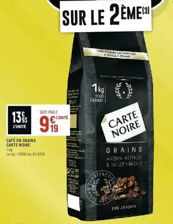 Spar Café en grains carte noire offre