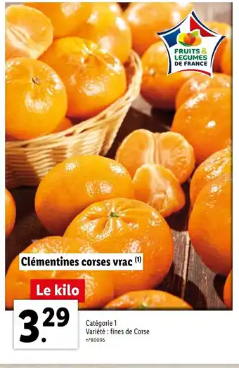 Lidl Clémentines corses vrac offre