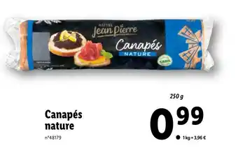Lidl Canapés nature offre
