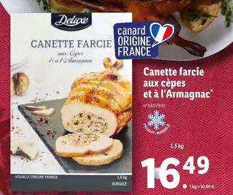 Lidl Canette farcie aux cèpes et à l'armagnac offre