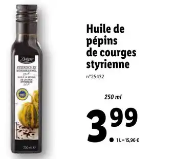 Lidl Huile de pépins de courges styrienne offre