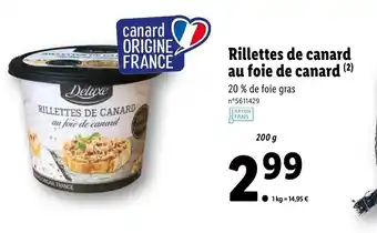 Lidl Rillettes de canard au foie de canard offre