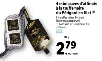 Lidl 4 Mini pavésd'affinois à la truffe noire offre