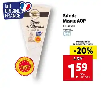 Lidl Brie de meaux AOP offre