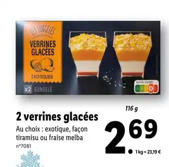 Lidl 2 Verrines glacées offre