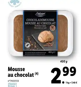 Lidl Mousse au chocolat offre