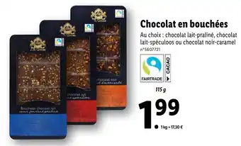 Lidl Chocolat en bouchées offre