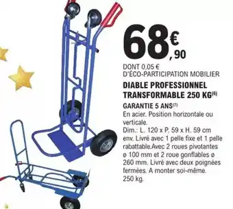 E.Leclerc Brico Diable professionel transformable 250 kg offre