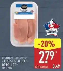 ALDI 2 fines escalopes de poulet offre