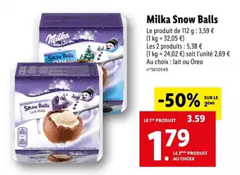 Lidl Milka snow balls offre