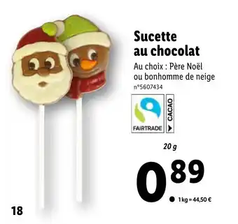 Lidl Sucette au chocolat offre