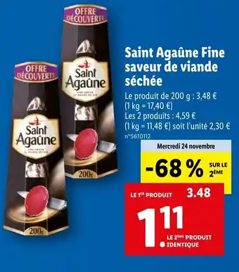 Lidl Saint agaûne fine saveur de viande séchée offre
