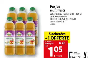 Lidl Pur jus multifruits offre