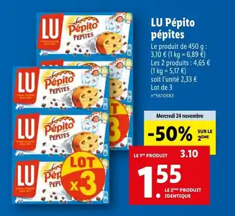 Lidl LU pépito pépites offre