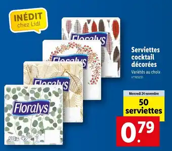 Lidl Serviettes cocktail décorées offre