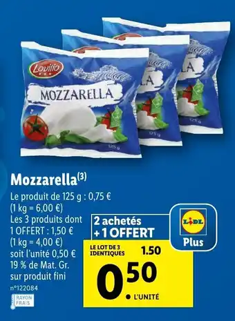 Lidl Mozzarella offre