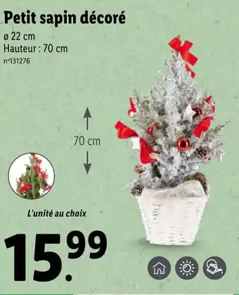 Lidl Petit sapin décoré offre