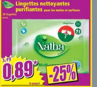 Lingettes Nettoyantes Purifiantes Pour Les Mains Et Surfaces Natha