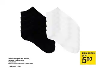 Zeeman Mini-chaussettes Enfant, Femme Ou Homme offre