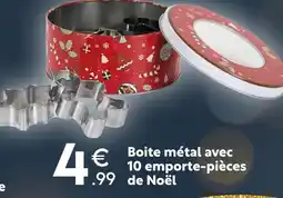 Maxi Bazar Boite métal avec 10 emporte-pièces de Noël offre