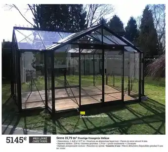 Espace emeraude Serre 15,79 M² Prestige Orangerie Hélène offre