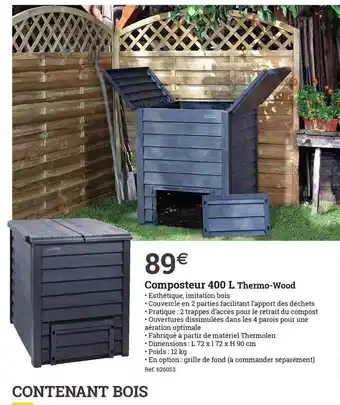 Espace emeraude Composteur 400 L Thermo-wood offre