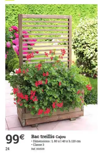 Espace emeraude Bac Treillis Cajou offre