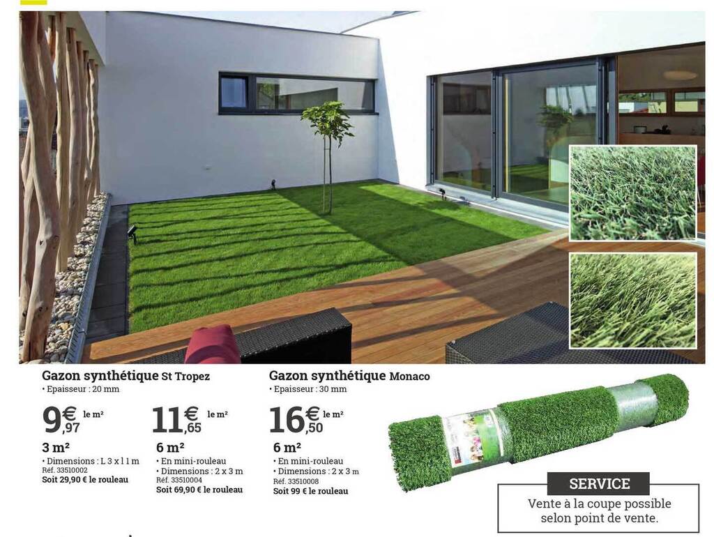 Promo Gazon Synthétique St Tropez, Gazon Synthétique Monaco chez Espace emeraude