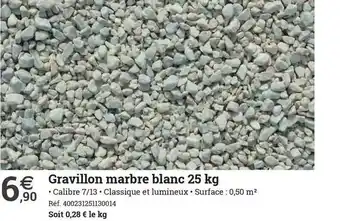 Espace emeraude Gravillon Marbre Blanc 25 Kg offre