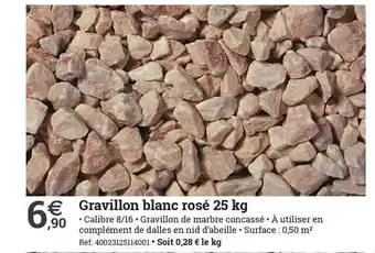 Espace emeraude Gravillon Blanc Rosé 25 Kg offre