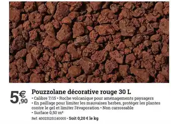 Pouzzolane Décorative Rouge 30 L