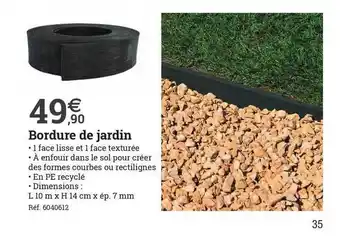 Espace emeraude Bordure De Jardin offre
