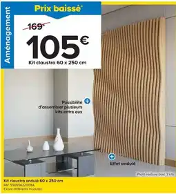 Castorama Kit claustra ondulé 60 x 250 cm offre