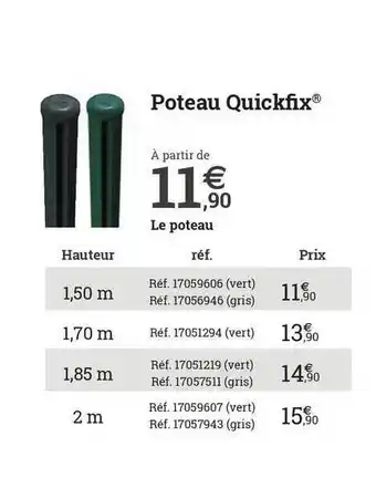 Espace emeraude Poteau Quickfix offre