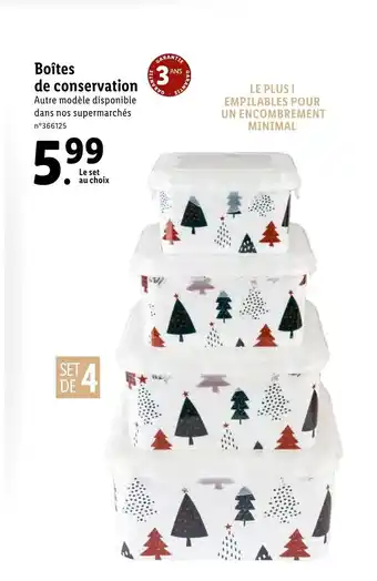 Lidl Boîtes de Conservation offre