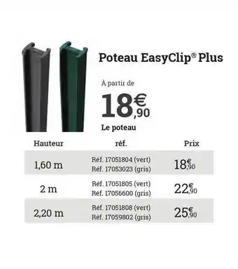 Espace emeraude Poteau Easyclip Plus offre