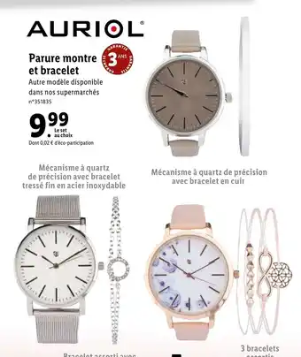 Lidl Parure Montre Et Bracelet offre