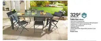 Espace emeraude Table Fixe Aleria offre