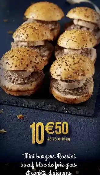 Migros Mini burgers rosé boeuf bloc de foie gras et confits d'oignons offre